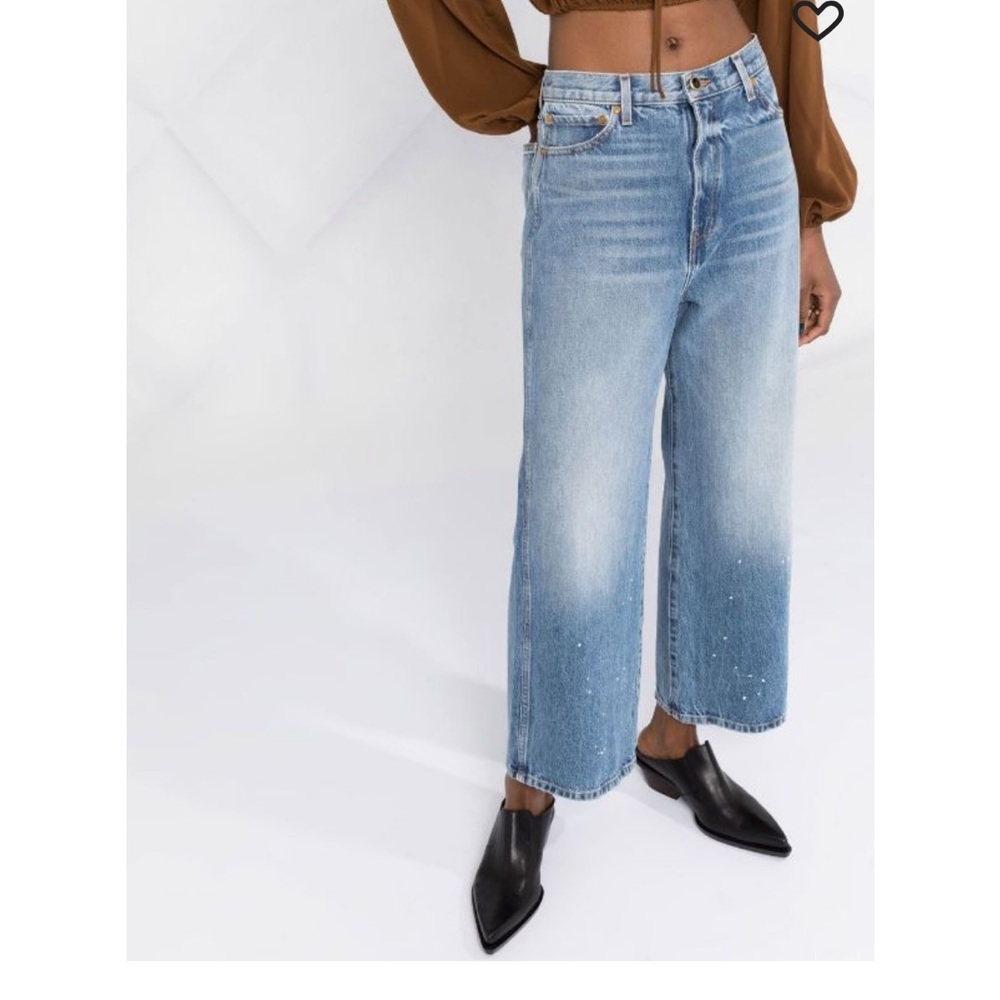 Khaite Jordan Wide Leg Ankle Jeans